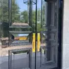 photo of high shine painted black front door