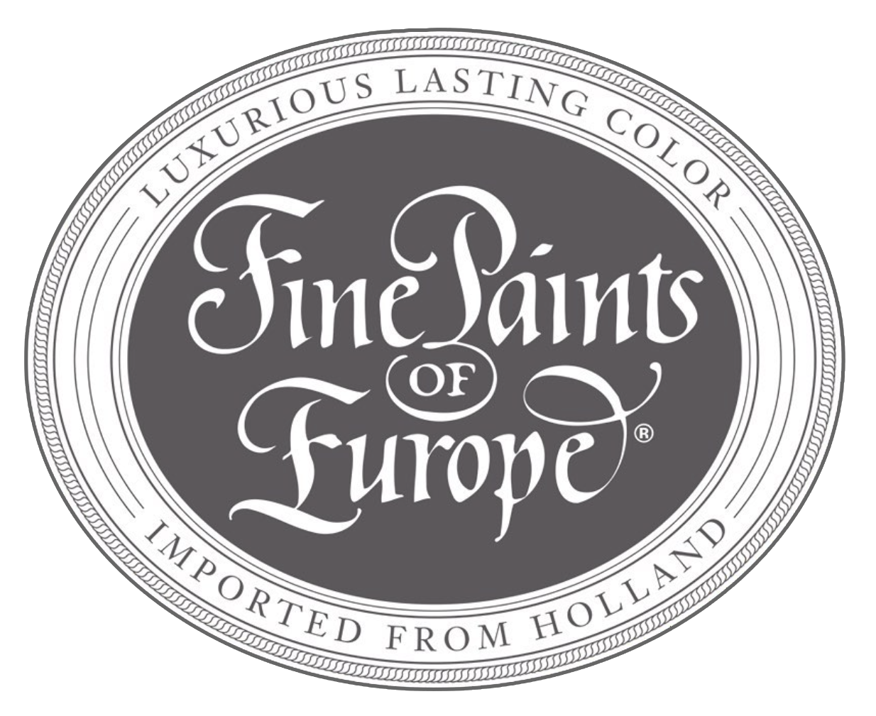Fine Paints of Europe, luxurious lasting color imported from Holland, logo